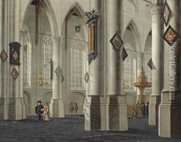 The Interior Of The Laurenskerk In Rotterdam Oil Painting - Daniel de Blieck