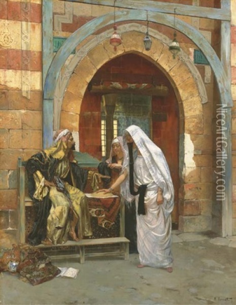 The Fortune Teller Of Cairo Oil Painting - Rudolf Ernst