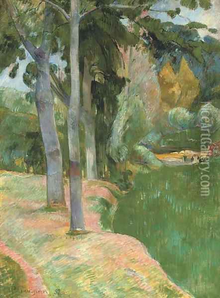 Les grands arbres Oil Painting - Paul Gauguin