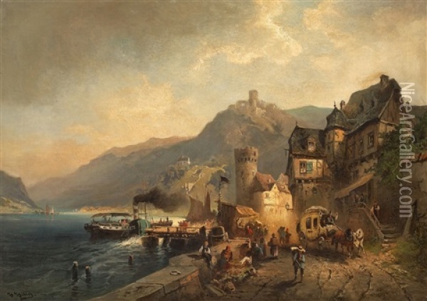 Cochem An Der Mosel Oil Painting - Heinrich Hiller