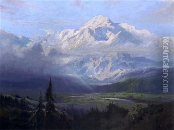 An August Afternoon, Mt. Mckinley Oil Painting - Sydney Mortimer Laurence
