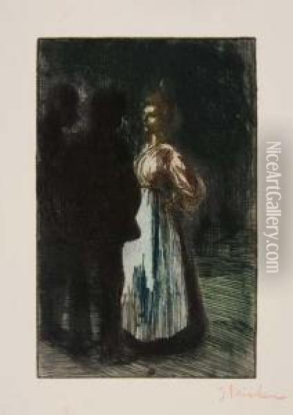 Colloque Nocturne Oil Painting - Theophile Alexandre Steinlen