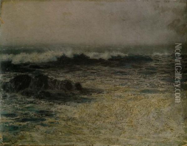 Breaking Surf Oil Painting - Charles Dorman Robinson