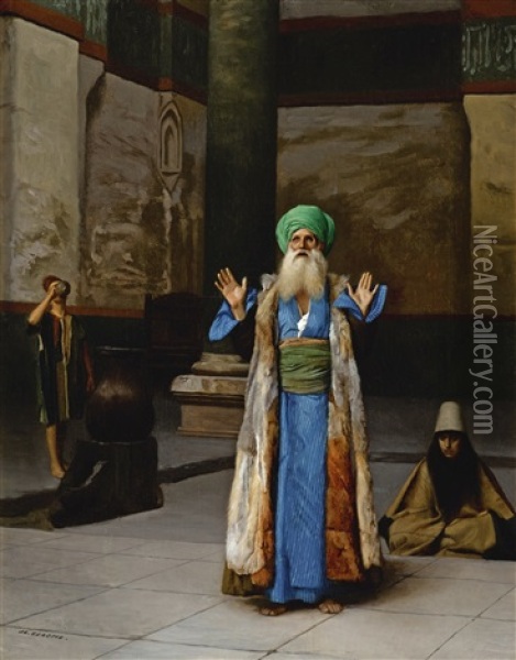 A Sultan At Prayer Oil Painting - Jean-Leon Gerome