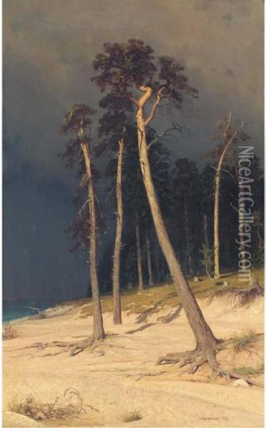 Sandy Shore Oil Painting - Ivan Shishkin