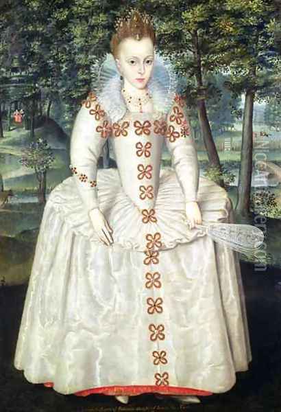 Princess Elizabeth 1596-1662 1603 Oil Painting - Robert Peake