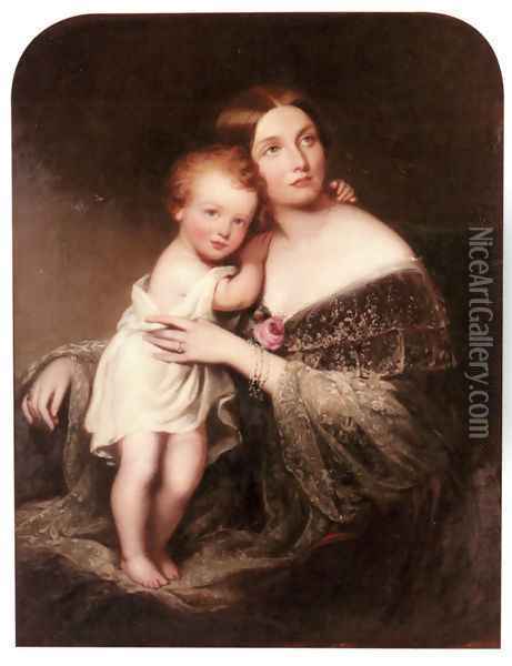 Portrait of Princess Marie Baden, Duchess of Hamilton Oil Painting - Richard Buckner