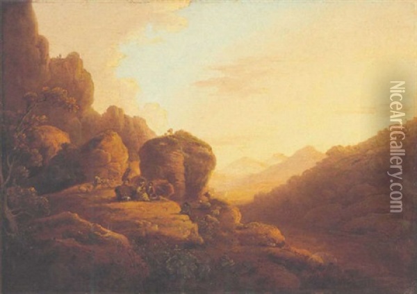 The Scalp In The County Of Wicklow, On The Estate Of Lord Powerscourt Oil Painting - William Ashford