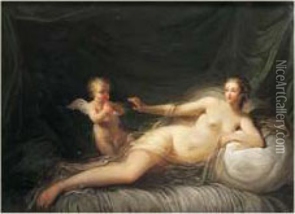 Venus Et Cupidon Oil Painting - Nicolas Rene Jollain