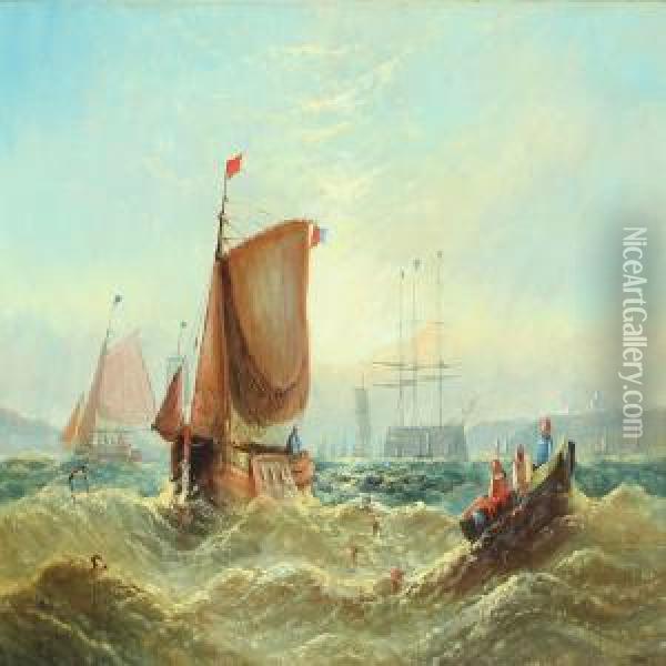 Marine Oil Painting - George Clarkson Stanfield