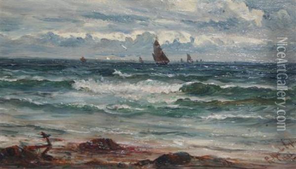 Fishing Boats At Sea Oil Painting - Robert Malcolm Lloyd