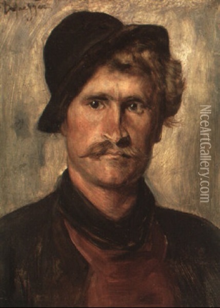 Junger Mann Mit Trachtenhut Oil Painting - Franz Von Defregger