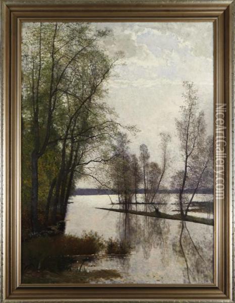 Tillskriven:
Insjolandskap, Oil Painting - Oscar Emil Torna
