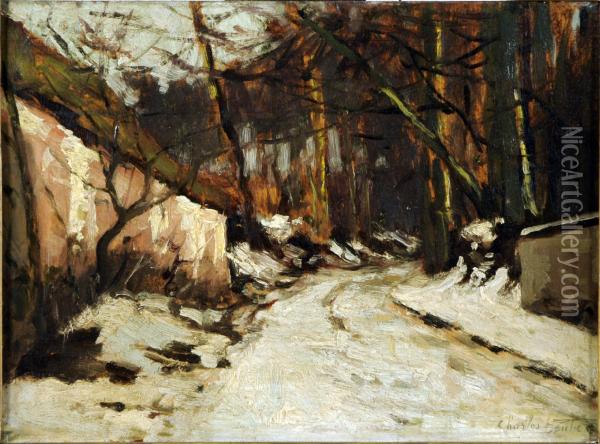 Chemin Enneige. Oil Painting - Charles Houben