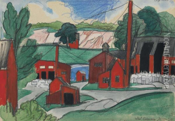 West Quincy Oil Painting - Oscar Bluemner