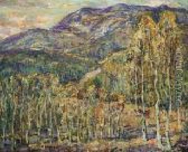 Cheyenne Mountains, Aspen, Colorado Oil Painting - Ernest Lawson