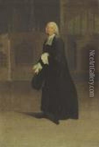 Portrait Of Sir James Burrow Oil Painting - Arthur Devis