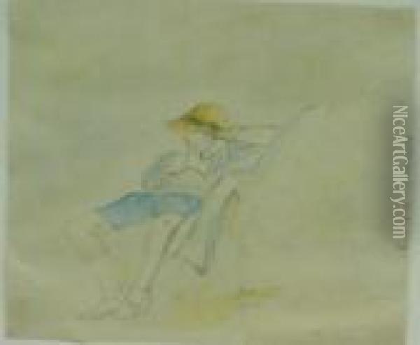 Jeune Fille, Circa 1925 Oil Painting - Jules Pascin