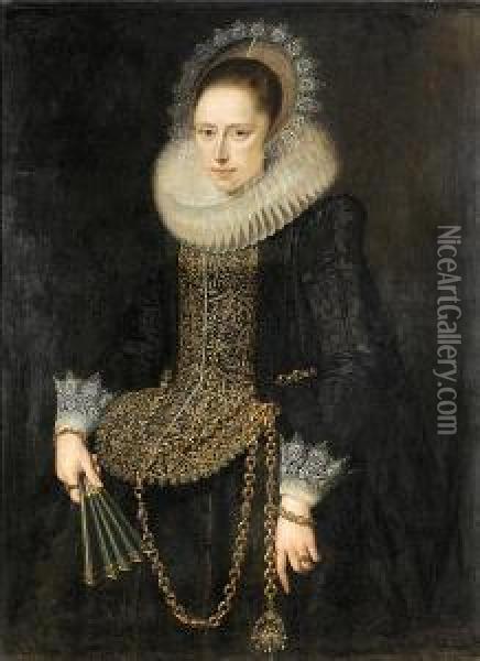 Portrait Of A Lady Oil Painting - Cornelis van der Voort