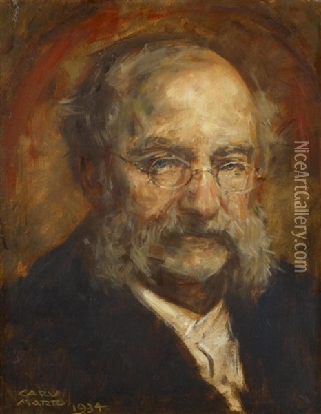 Portrat Hofrath Dr. Eduard Feller Oil Painting - Carl von Marr