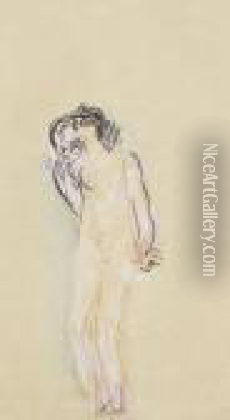 Nu Feminin Au Masque Oil Painting - Auguste Rodin