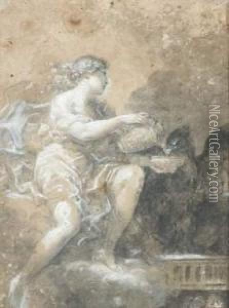 Zeus Et Ganymede Oil Painting - Claude Jean-Bapt. Hoin