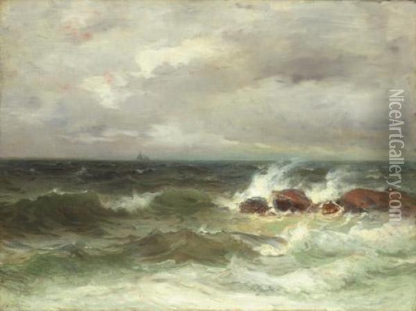 Crashing Waves Oil Painting - Frank Knox Morton Rehn