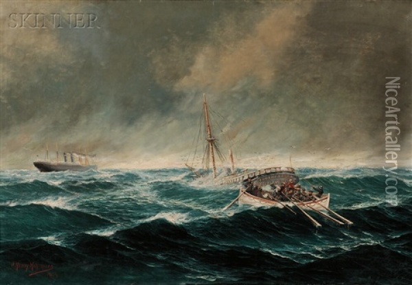 Rescue At Sea Oil Painting - John Henry Mohrmann