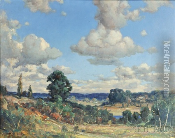 Summer Landscape Vista Oil Painting - Frederick Mortimer Lamb