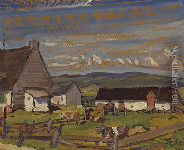 Habitant Farm Oil Painting - Arthur Lismer