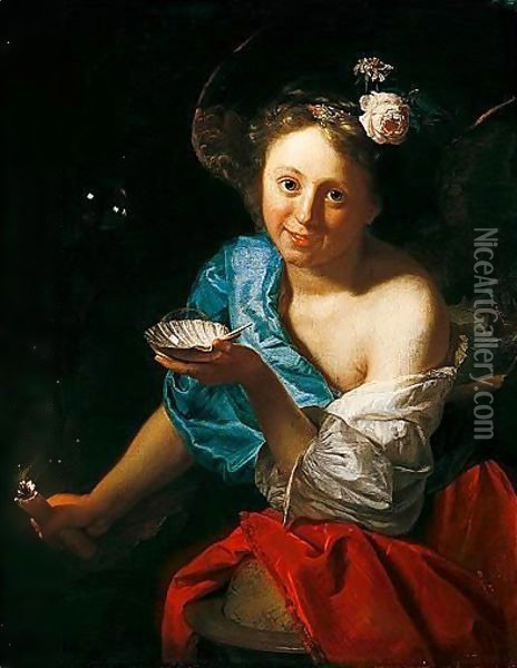 A Young Woman As An Allegorical Figure Oil Painting - Godfried Schalcken