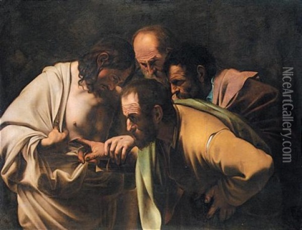 The Incredulity Of St. Thomas Oil Painting -  Caravaggio