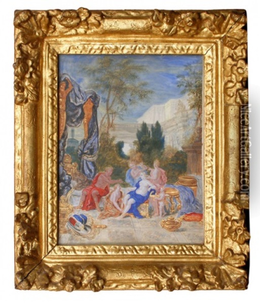 Scene De Bataille Devant Une Forteresse Assiegee Oil Painting - Francesco Simonini