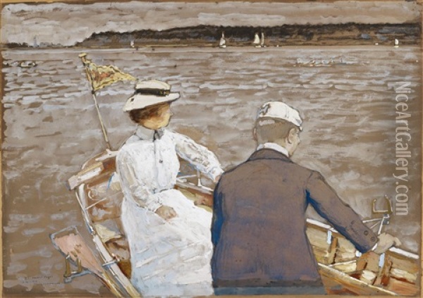 Boat Trip On The Wannsee Oil Painting - Hans Herrmann