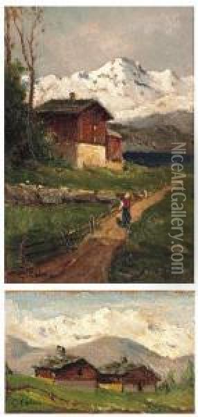 Paesaggio In Montagna Oil Painting - Giovanni Colmo