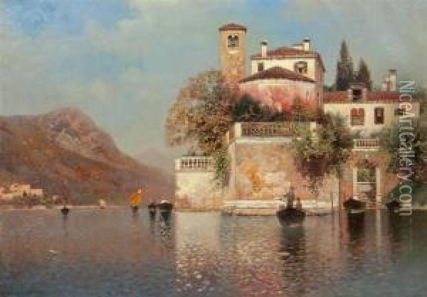 Italian Villa Oil Painting - Henry Pember Smith