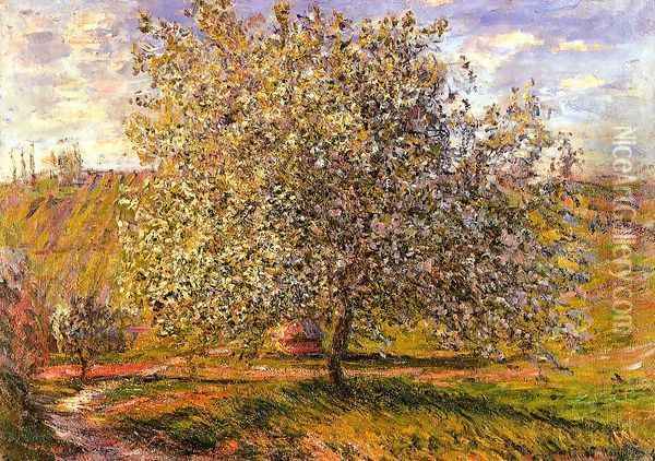Tree In Flower Near Vetheui Oil Painting - Claude Oscar Monet