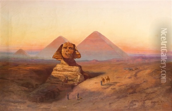 Sphinx Und Pyramiden Von Gizeh Oil Painting - Samuel Lawson Booth