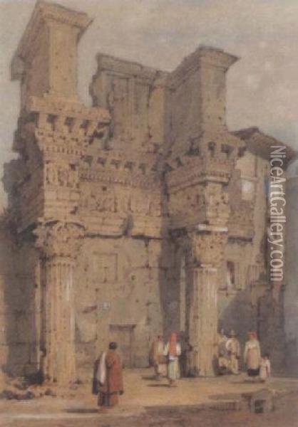 Temple Of Pallas, Rome Oil Painting - Samuel Prout