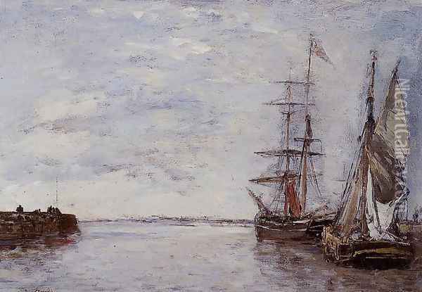 The Port at Deauville Oil Painting - Eugene Boudin