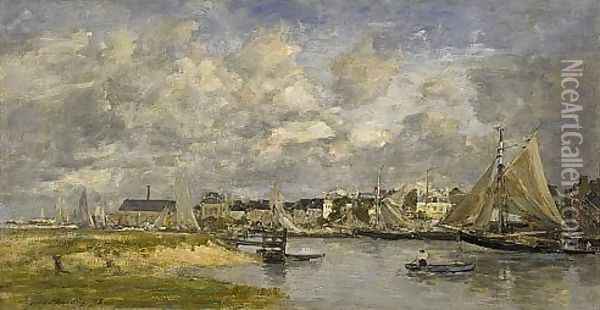 Trouville Harbour Oil Painting - Eugene Boudin