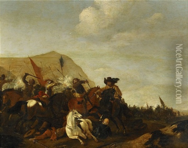 Battle Scene Oil Painting - Pieter Wouwerman