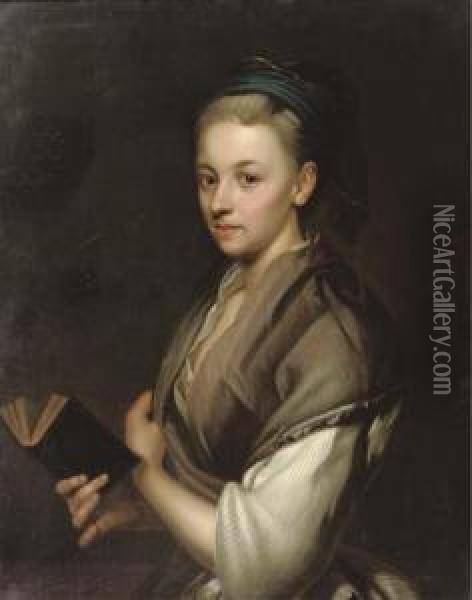 Portrait Of Susanna Klaus Oil Painting - Johann Kupetzki