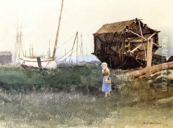 The Fisher Girl, Nantucket Oil Painting - Dennis Miller Bunker