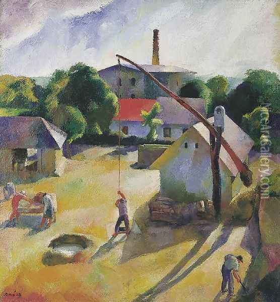 Village Scene Igal 1927 Oil Painting - Karoly Patko