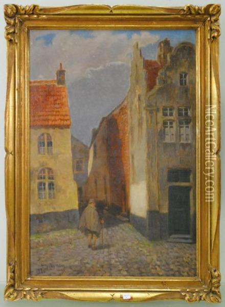 Vue De La Rue 6 Oil Painting - Amedee Ernest Lynen