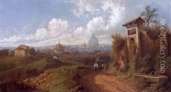 Blick Auf Rom Oil Painting - Rudolf von Alt