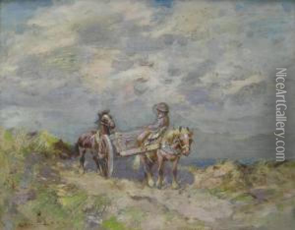 Returning From Market Oil Painting - William Bradley Lamond