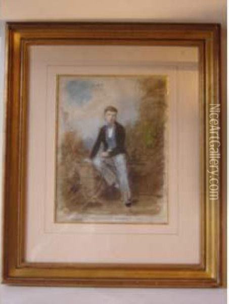Homme Assis Oil Painting - Edouard Baille