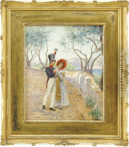 Out For A Stroll Oil Painting - Gustave Bourgain
